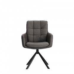 Parma Leather Swivel Chair Grey